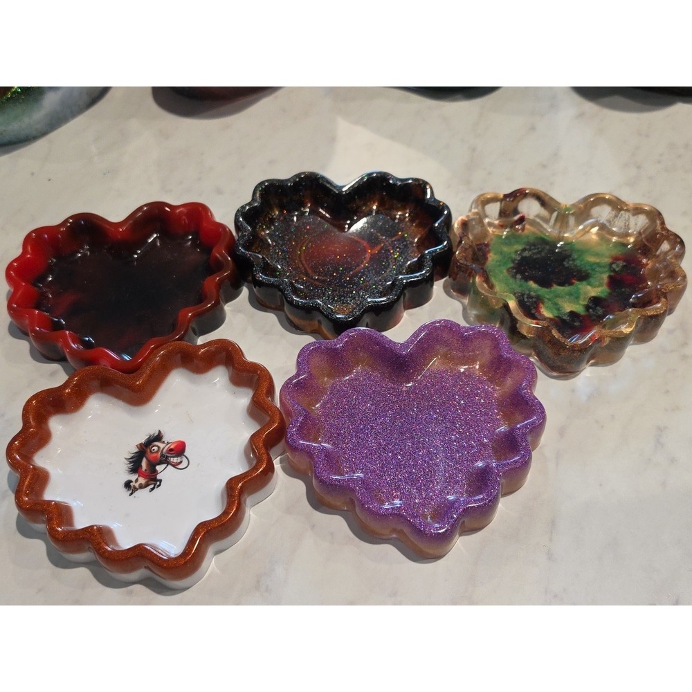 Small Wavy Edge Heart Shaped Trinket Tray. PRICE IS FOR ONE‎ BOWL